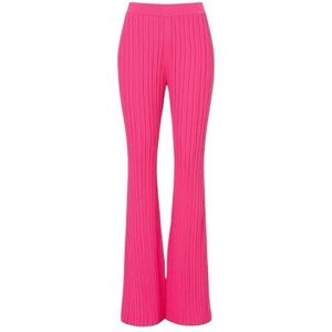 Adam lippes womens pink knit flare stretchy comfortable pants size small